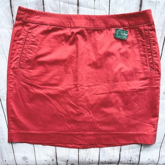 NWT Women’s 16P LL Bean Washed Chino Favorite Fit Skirt - Picture 1 of 7